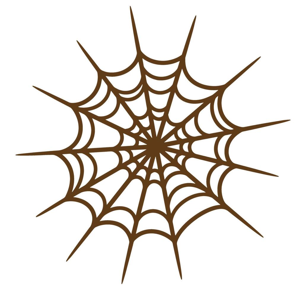 illustration of a brown spiderweb isolated on a white background for design elements vector