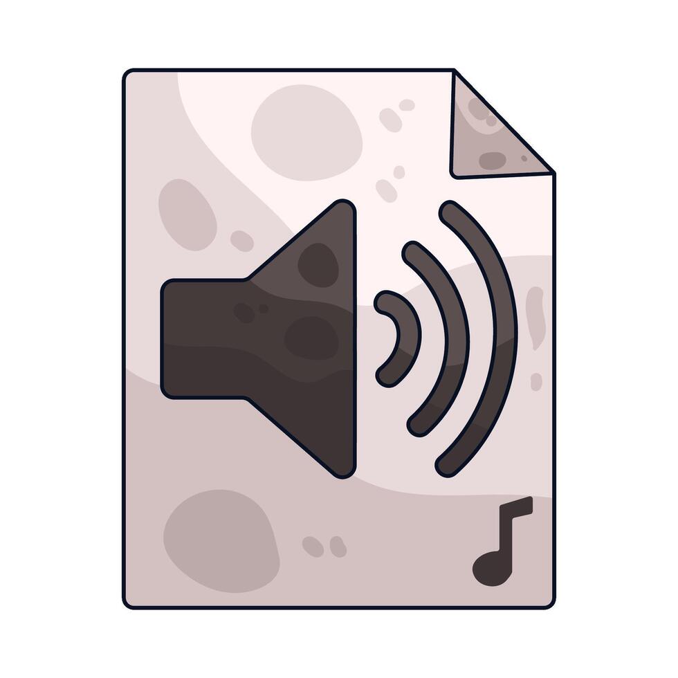 Audio File with Speaker and Note vector