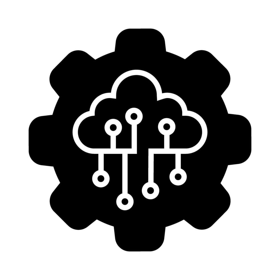 Cloud computing , Cyber security solid design icon, editable stroke vector