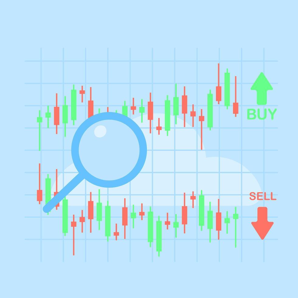Zoomed-in Candlestick Pattern Visualization for Investment Decisions vector
