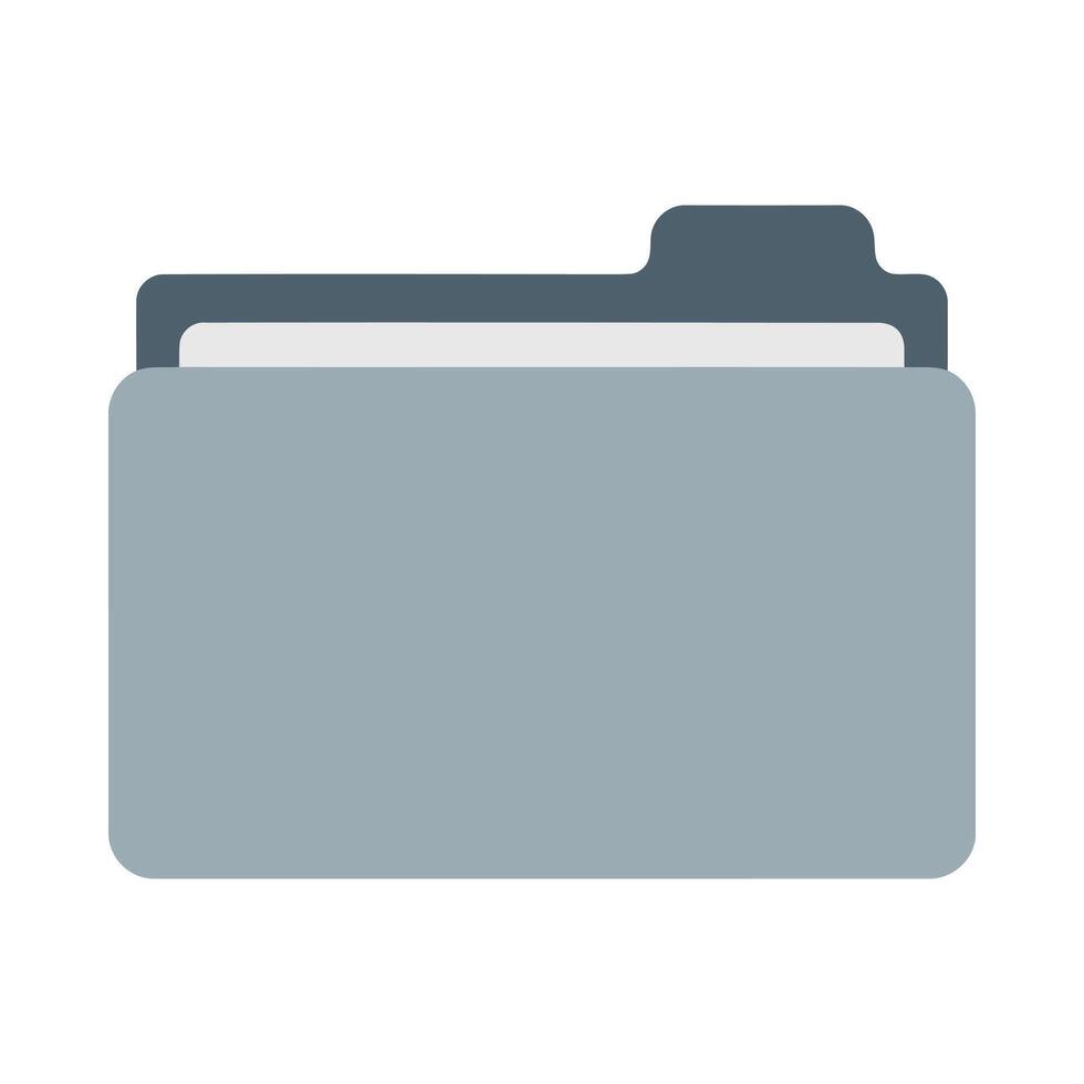 Simple grey file folder icon for document organization storage vector