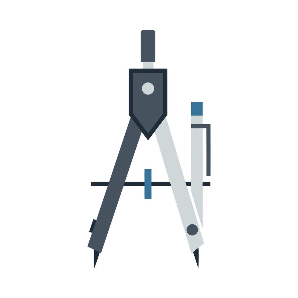 Geometry drawing compass instrument tool for architecture design vector