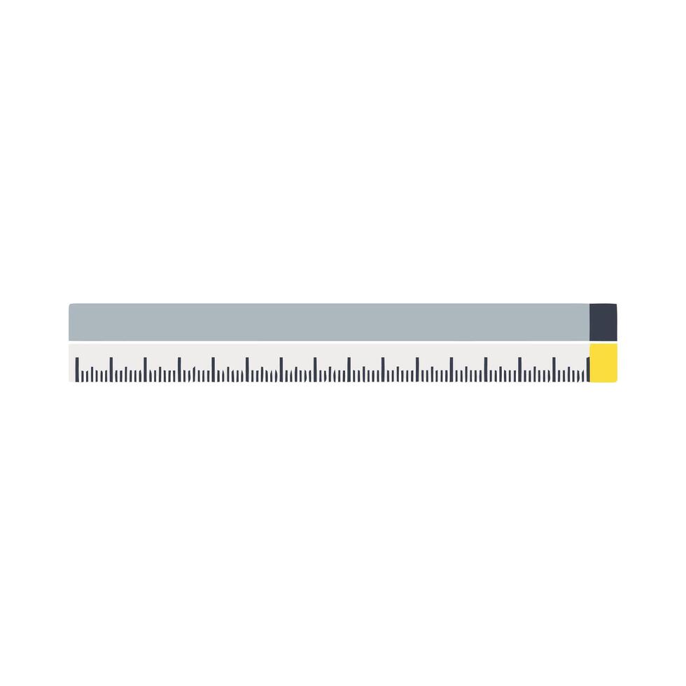 Flat design measuring ruler with precise scale markings on white vector