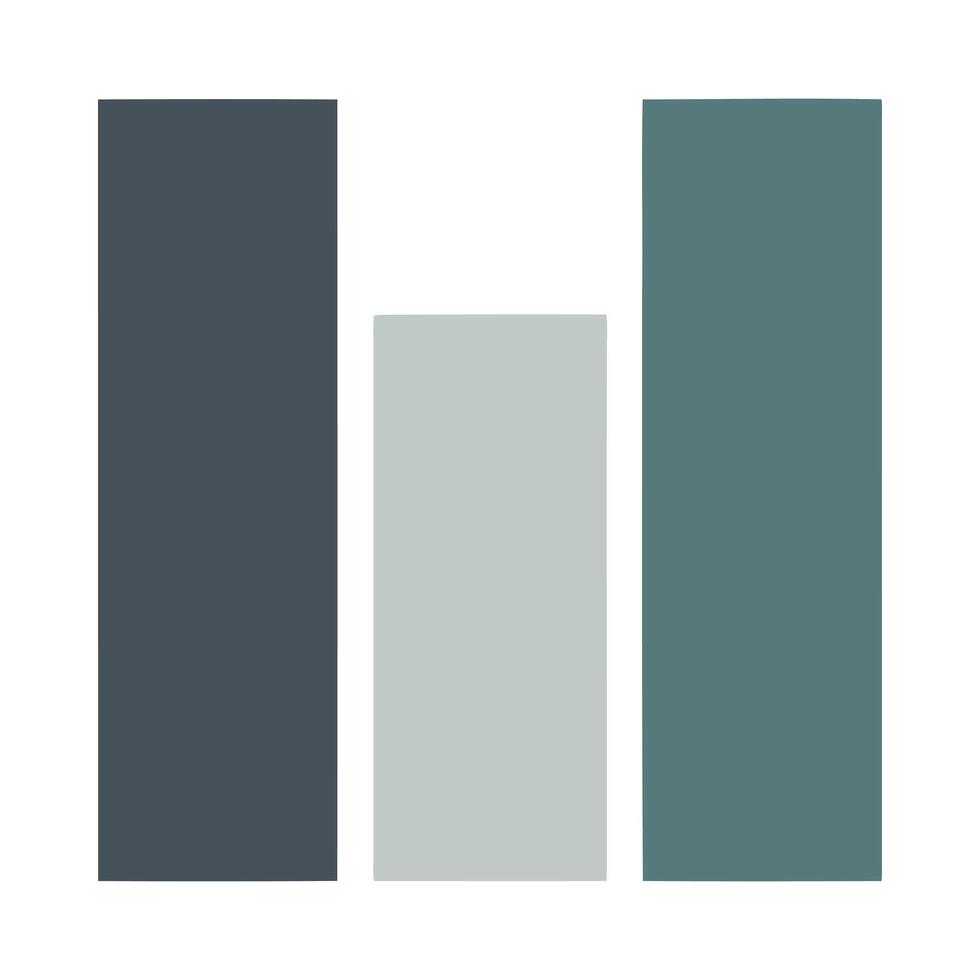 Minimalist bar graph showing data comparison on white background vector