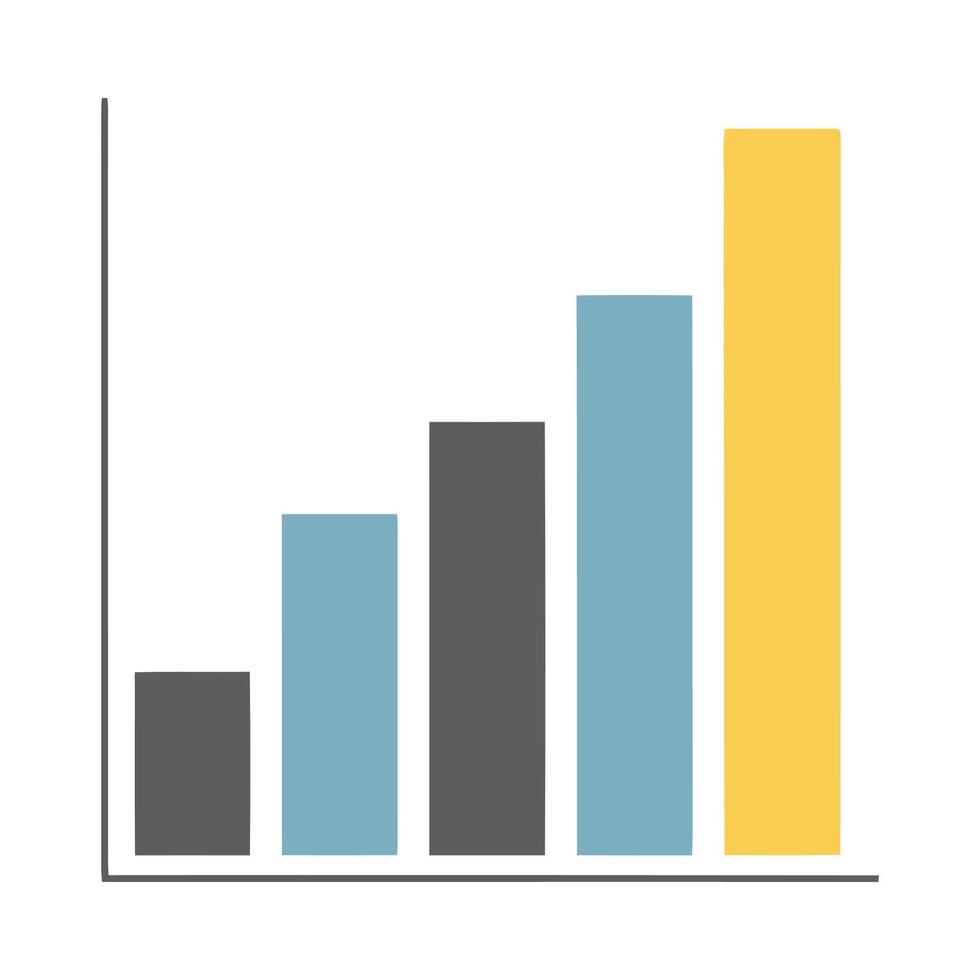 Modern bar chart illustrating business growth and data analysis vector