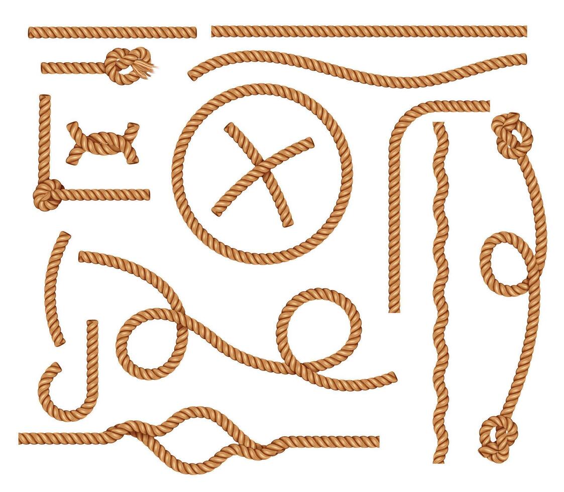 Various rope designs for creative use vector