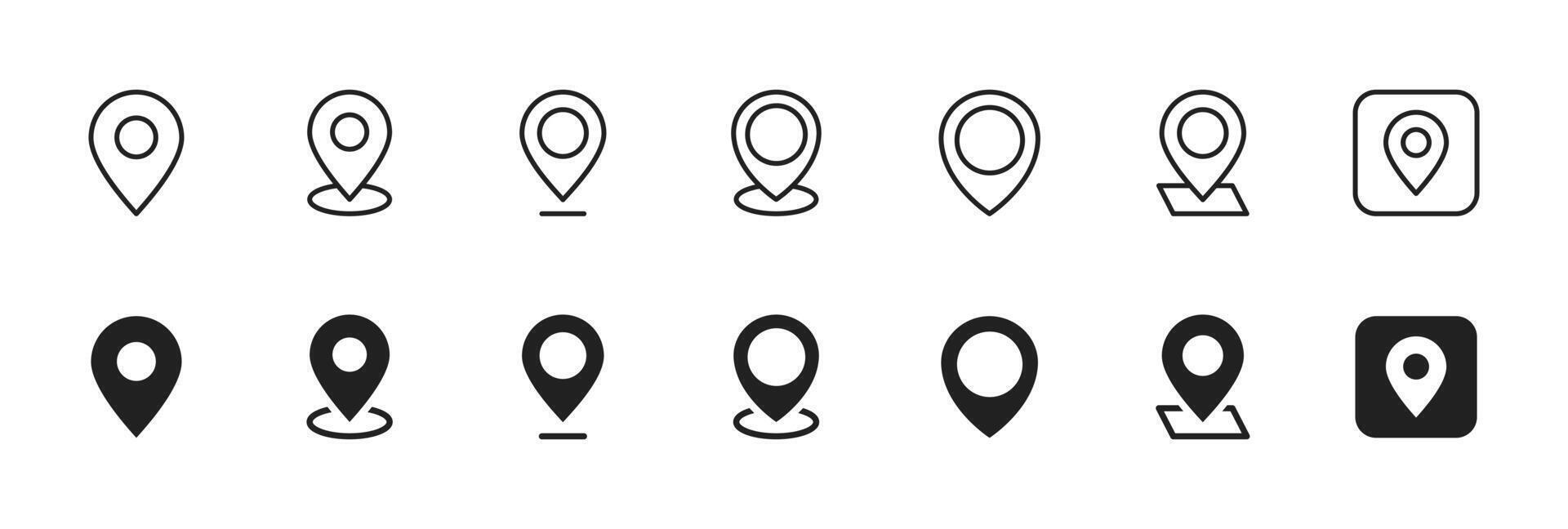 Location pin icon. Simple map marker symbol for navigation and geolocation . GPS pointer for apps and travel interfaces sign. Clean destination concept pictogram. vector