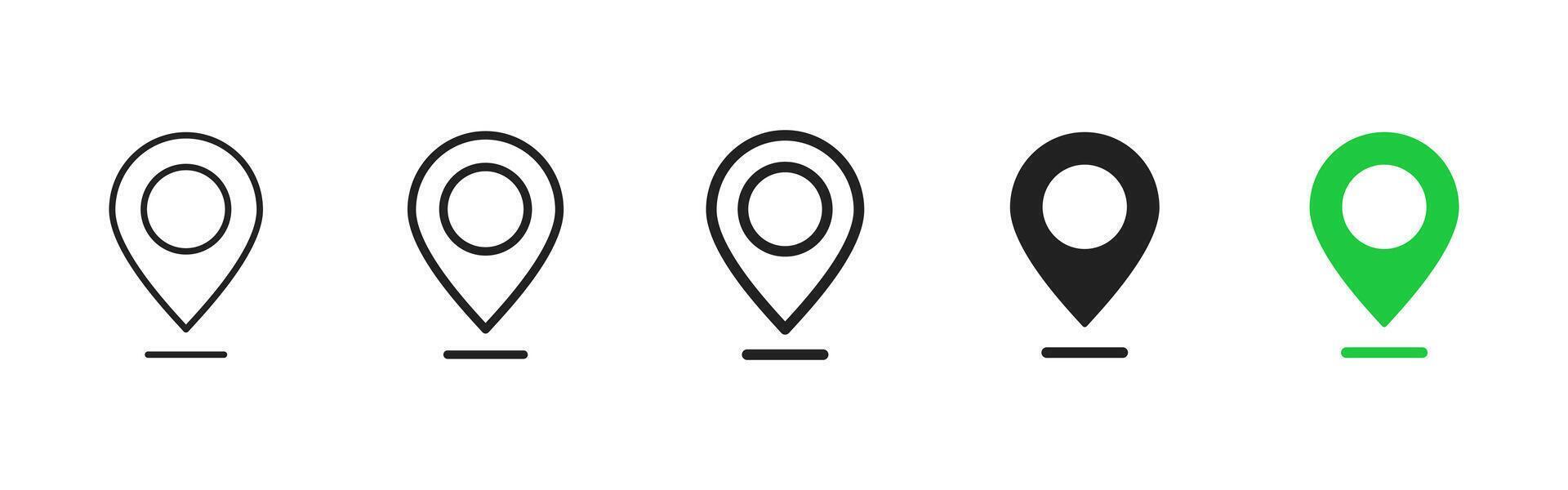 Location pin icon. Classic map marker design for navigation . Geolocation pointer for apps and travel maps symbol. Clean destination point sign pictogram. vector