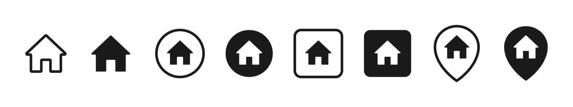 House icon. Simple home symbol for real estate and property apps. Minimal residence for UI buttons and navigation tools. Clean location pin sign in modern interface concept pictogram. vector
