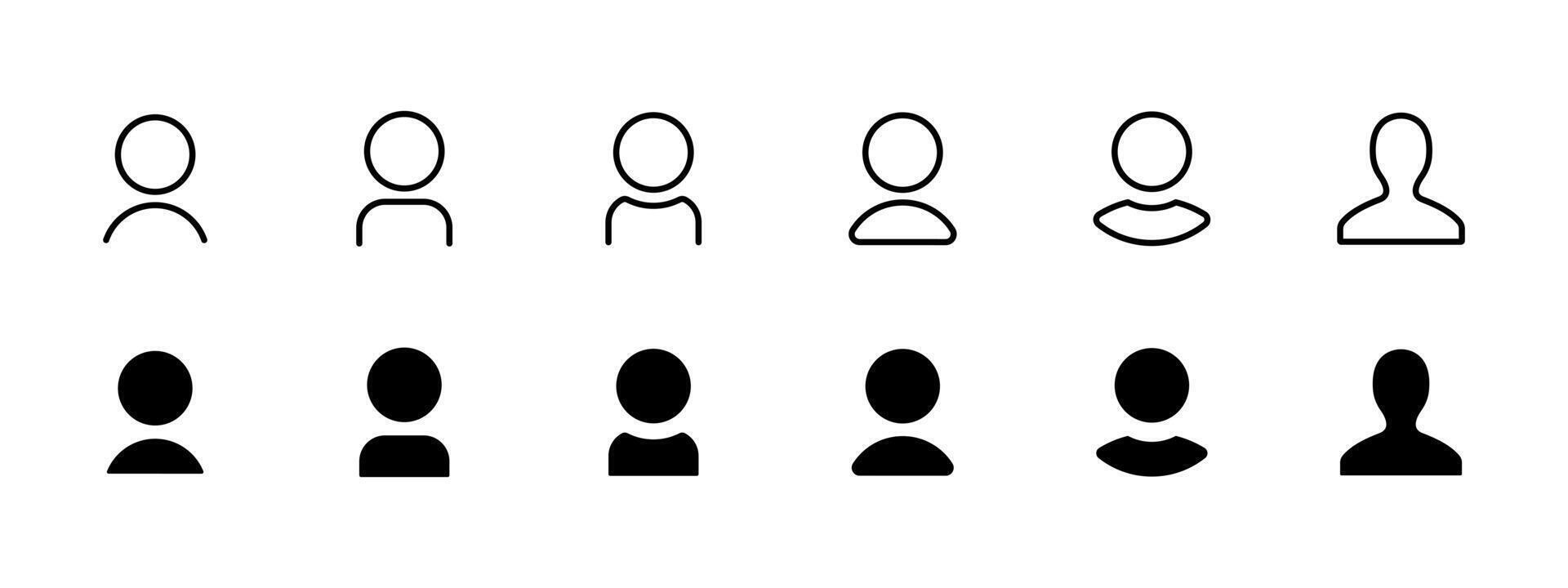 User icon. Minimal profile avatar with simple human silhouette illustration. Clean person figure for account identity, contact list and interface UI concept. vector