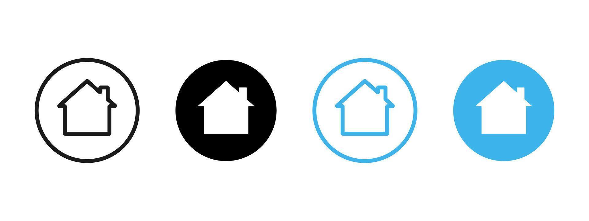 Home icon. House symbol inside circle for apps, websites and real estate platforms . Clean residence sign for UI buttons, navigation menus and mobile interface pictogram. vector