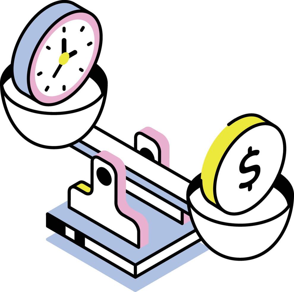 An isometric style icon showing cost efficiency vector