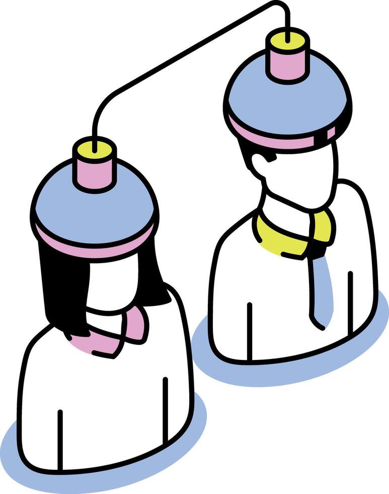 An isometric style icon representing knowledge sharing vector