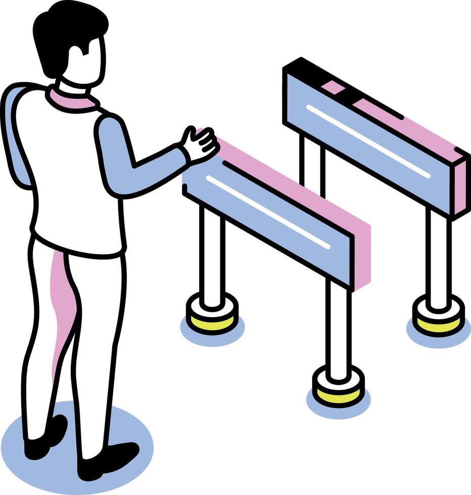 An isometric style icon showing facing challenges vector