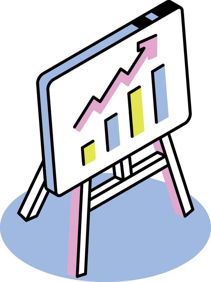 An isometric style icon depicting regression vector