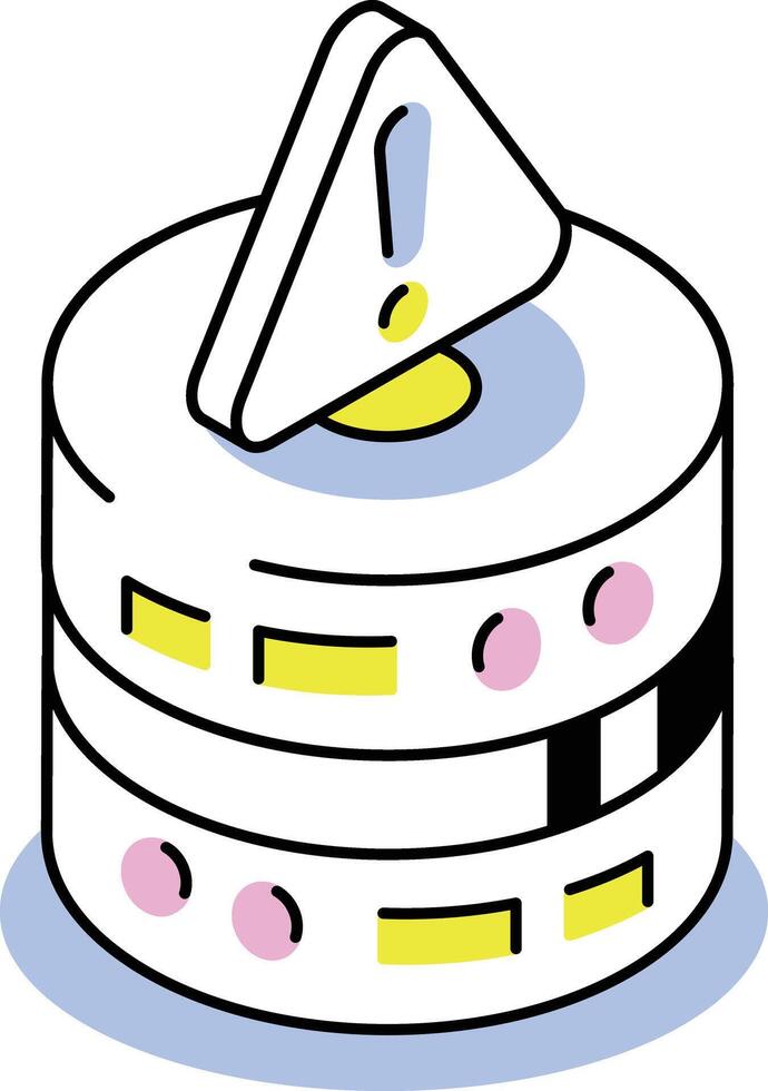 un isométrica estilo icono representando datos error vector