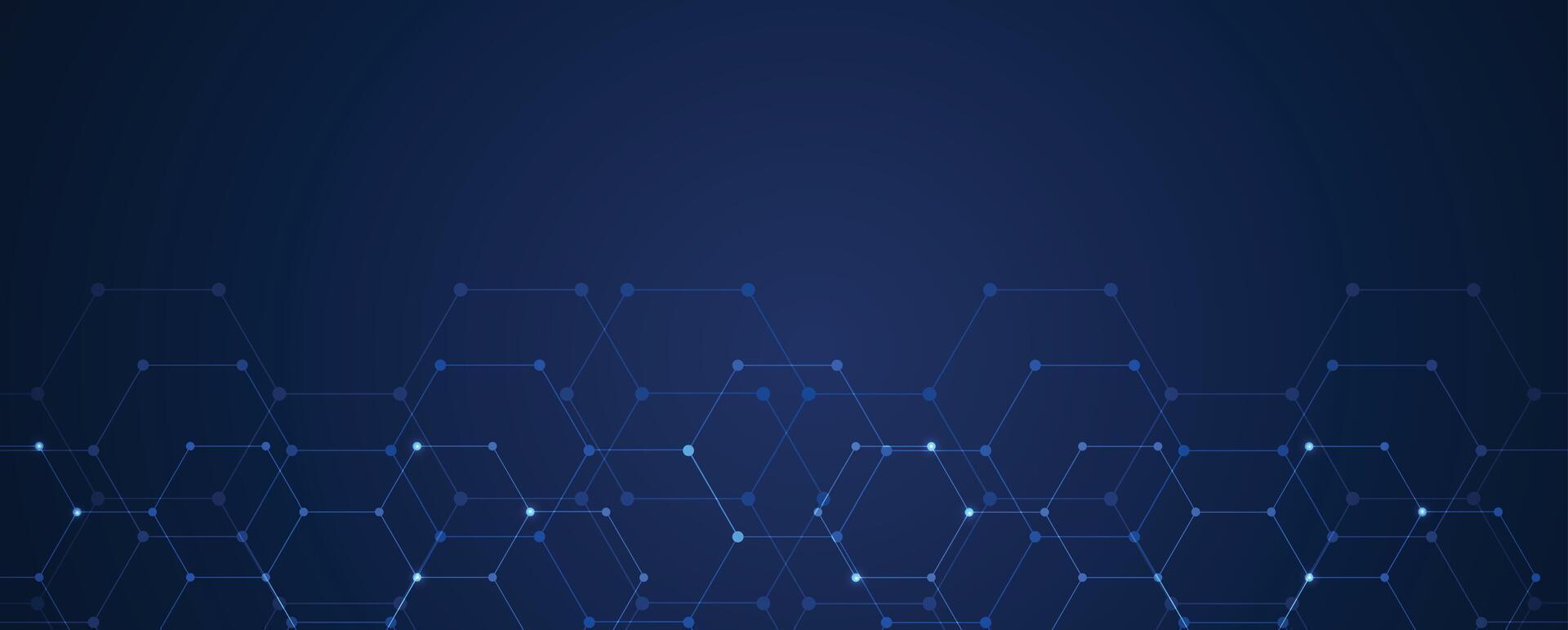blue background with hexagonal lines vector