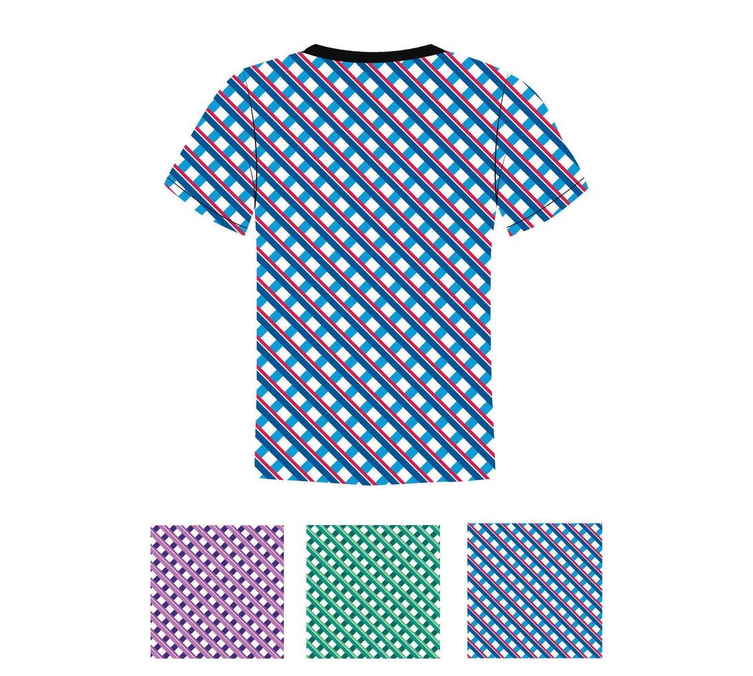 un t - camisa con un modelo de cuadrícula y círculos vector