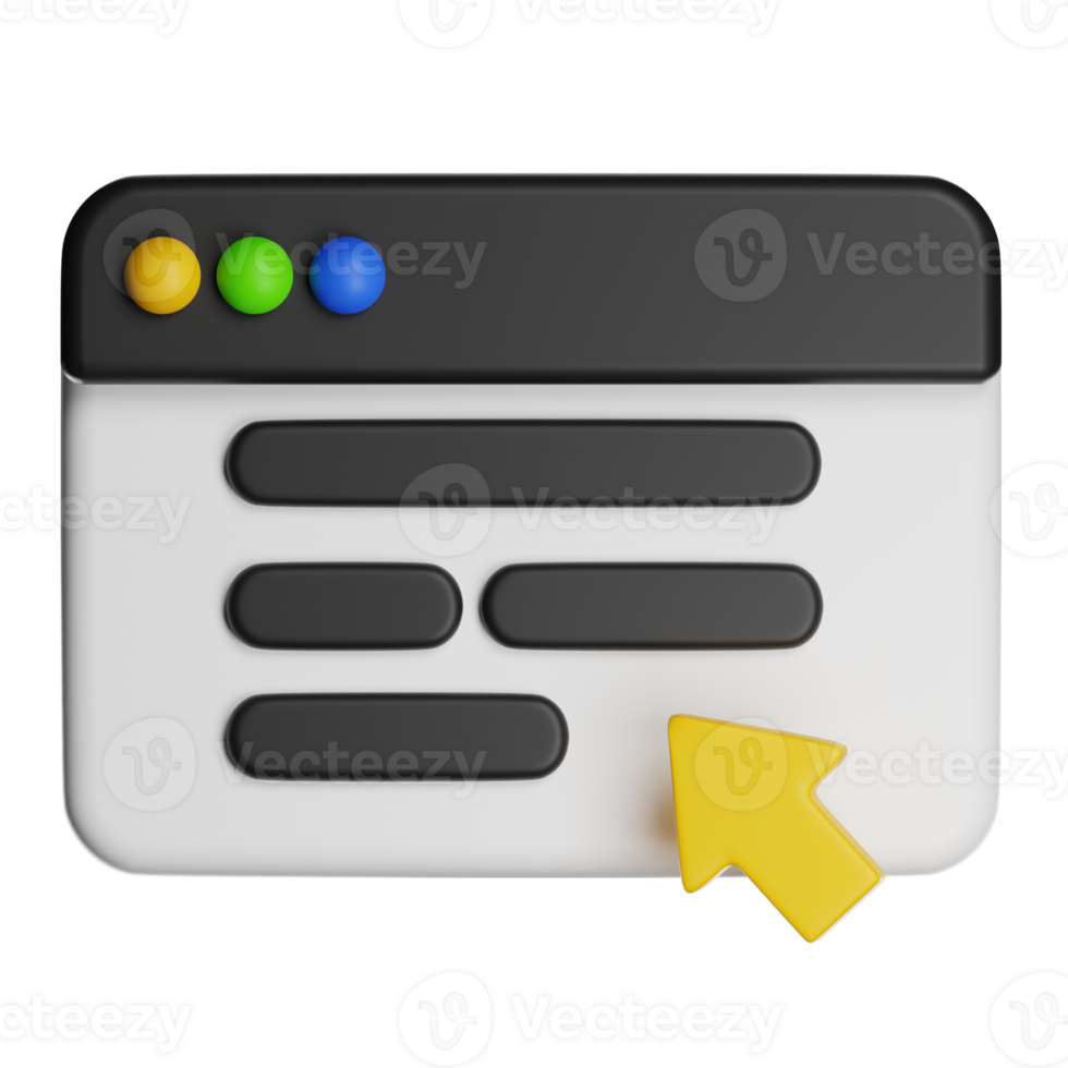 Browser window with cursor clicking interface elements png