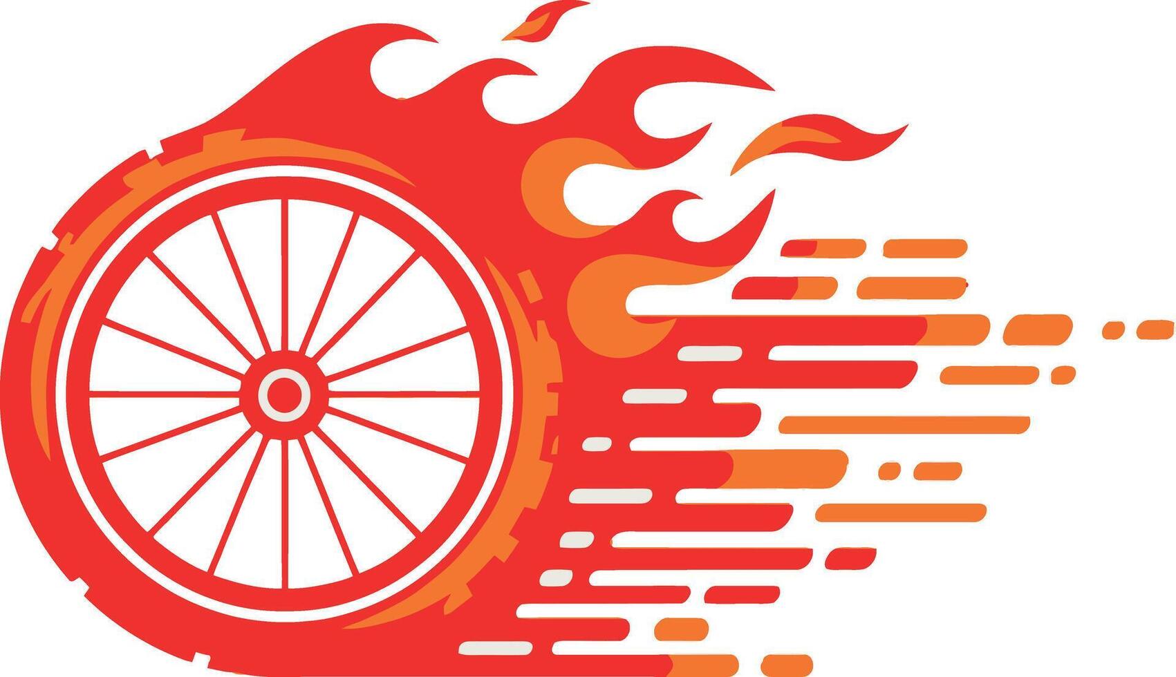 Burning Wheel A Dynamic Illustration of Speed and Motion for Design Projects vector