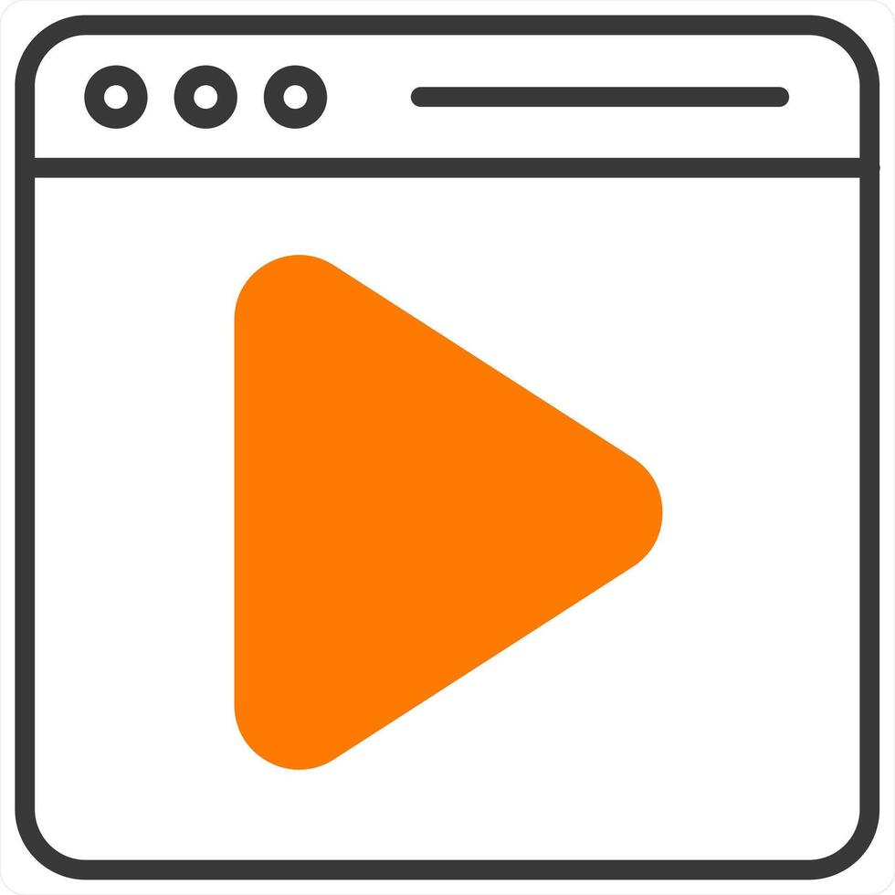 Web Browser and online icon concept in orange line color vector