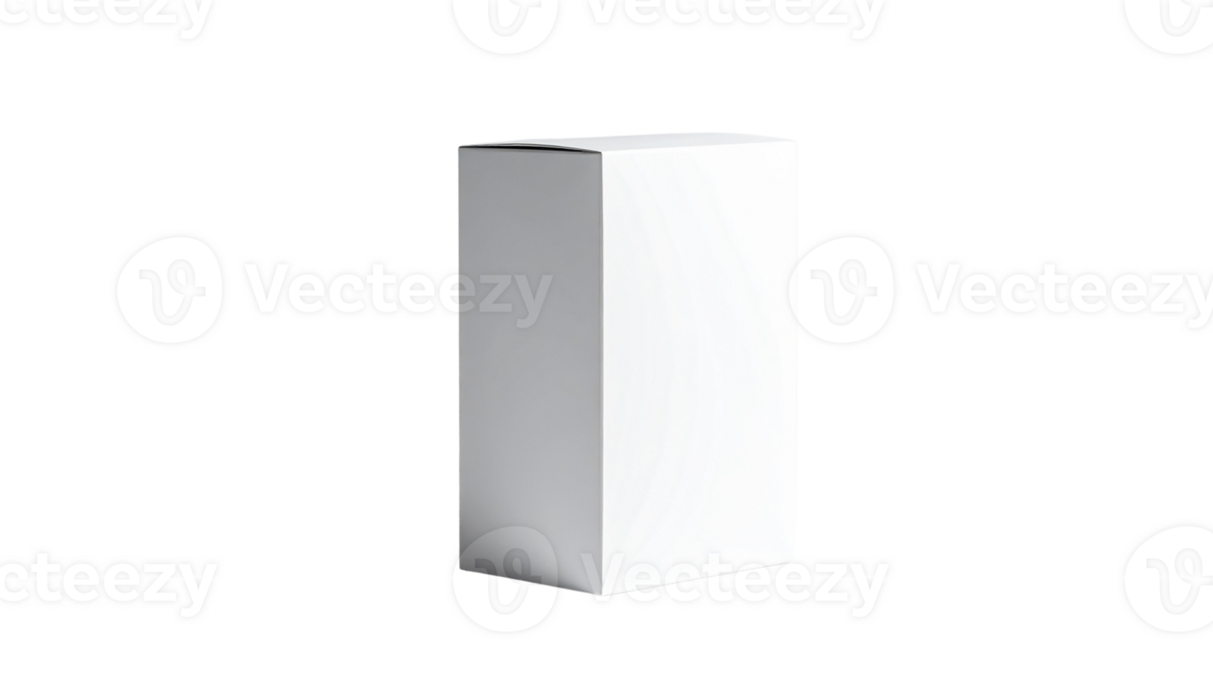 Generic white cardboard product box mockup isolated on a transparent background for branding and design, 3D render file png