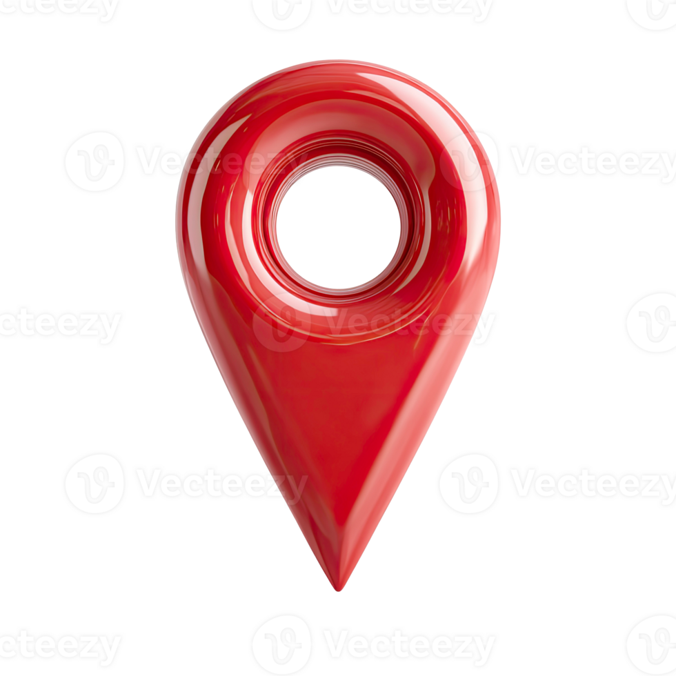 glänzend rot 3d Ort Stift Marker zum Navigation oder Ziel Karten isoliert auf transparent Hintergrund png