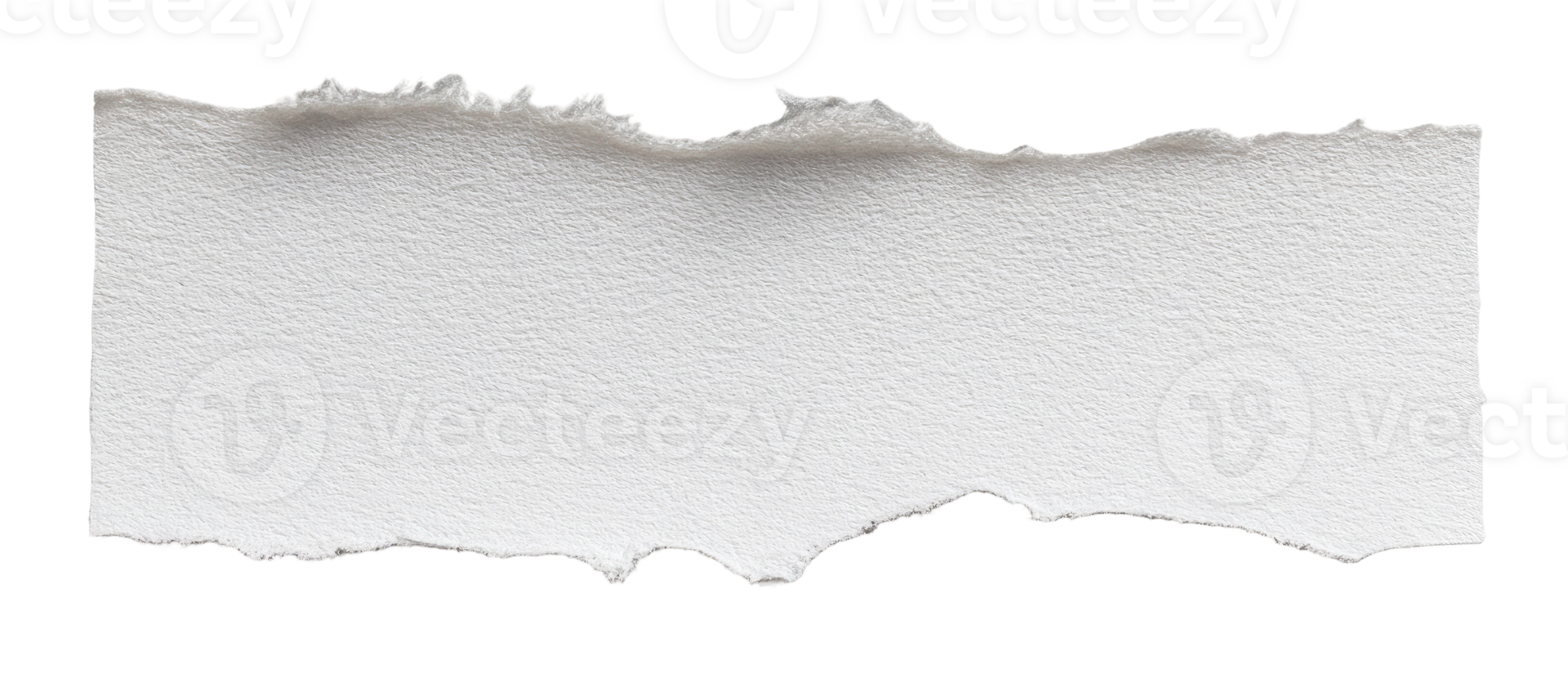 Blank white rectangular paper with ragged torn edges and paper surface isolated on transparent background png