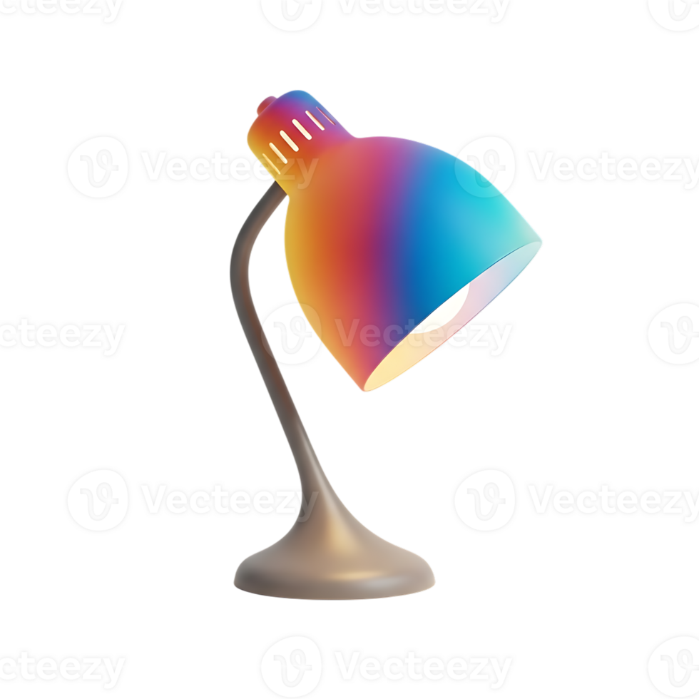 moderno 3d reso scrivania lampada illuminato con un' vivace pendenza colore schema png