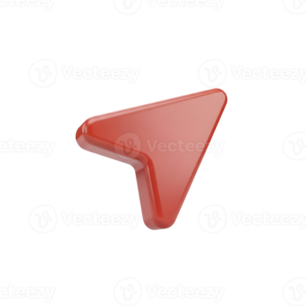 strak rood 3d pijl icoon Aan een transparant achtergrond voor navigatie en ontwerp png