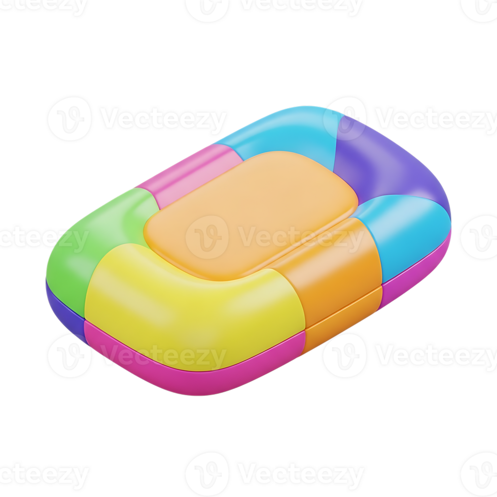 vivace 3d rendere di un' colorato sapone piace oggetto con trasparente sfondo png