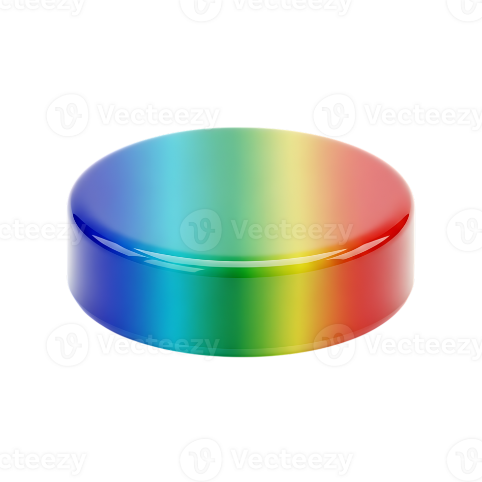 glänzend 3d Rendern von ein beschwingt Regenbogen Farbe Gradient Symbol auf ein transparent Hintergrund png