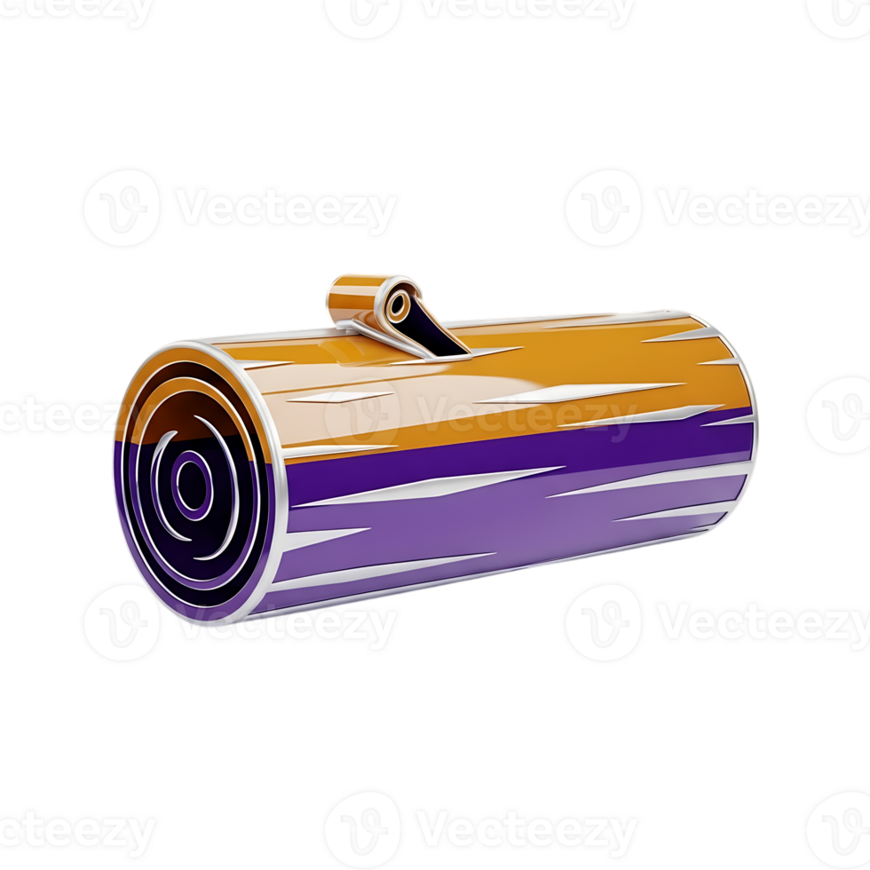 abstrato 3d render do uma enrolado registro com metálico acentos em uma transparente fundo png