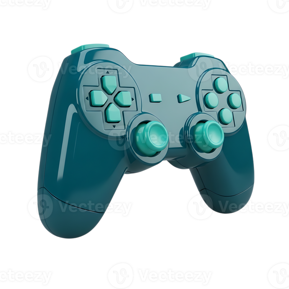 3d rendere di un' alzavola e verde gioco controllore con un' trasparente sfondo png