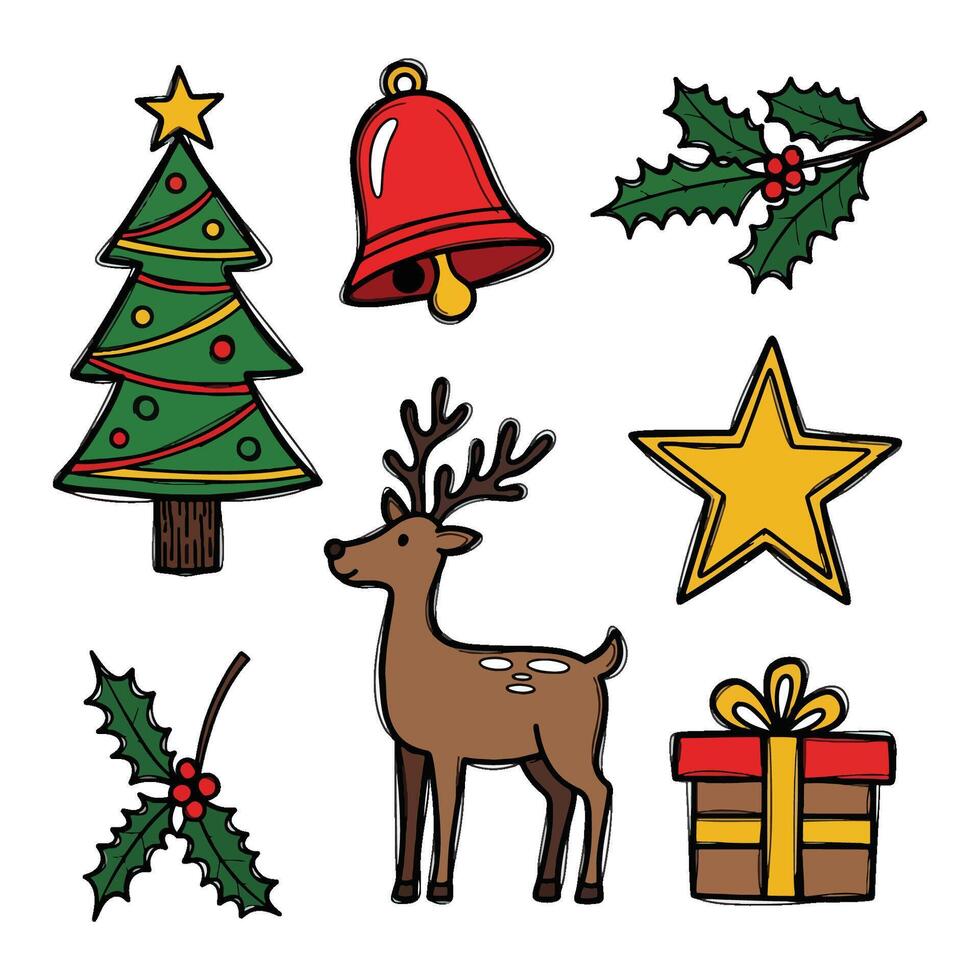 Xmas Illustrations showing a family gathering with cheer, part of a Christmas set with multiple comic and crying festive icons vector