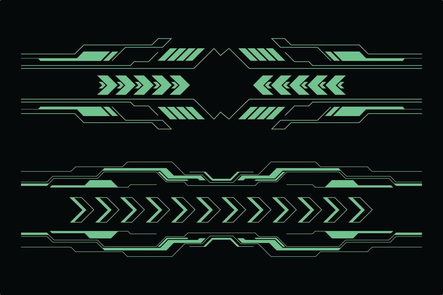 Futuristic Cyan HUD Borders with Geometric and Digital Interface Elements vector