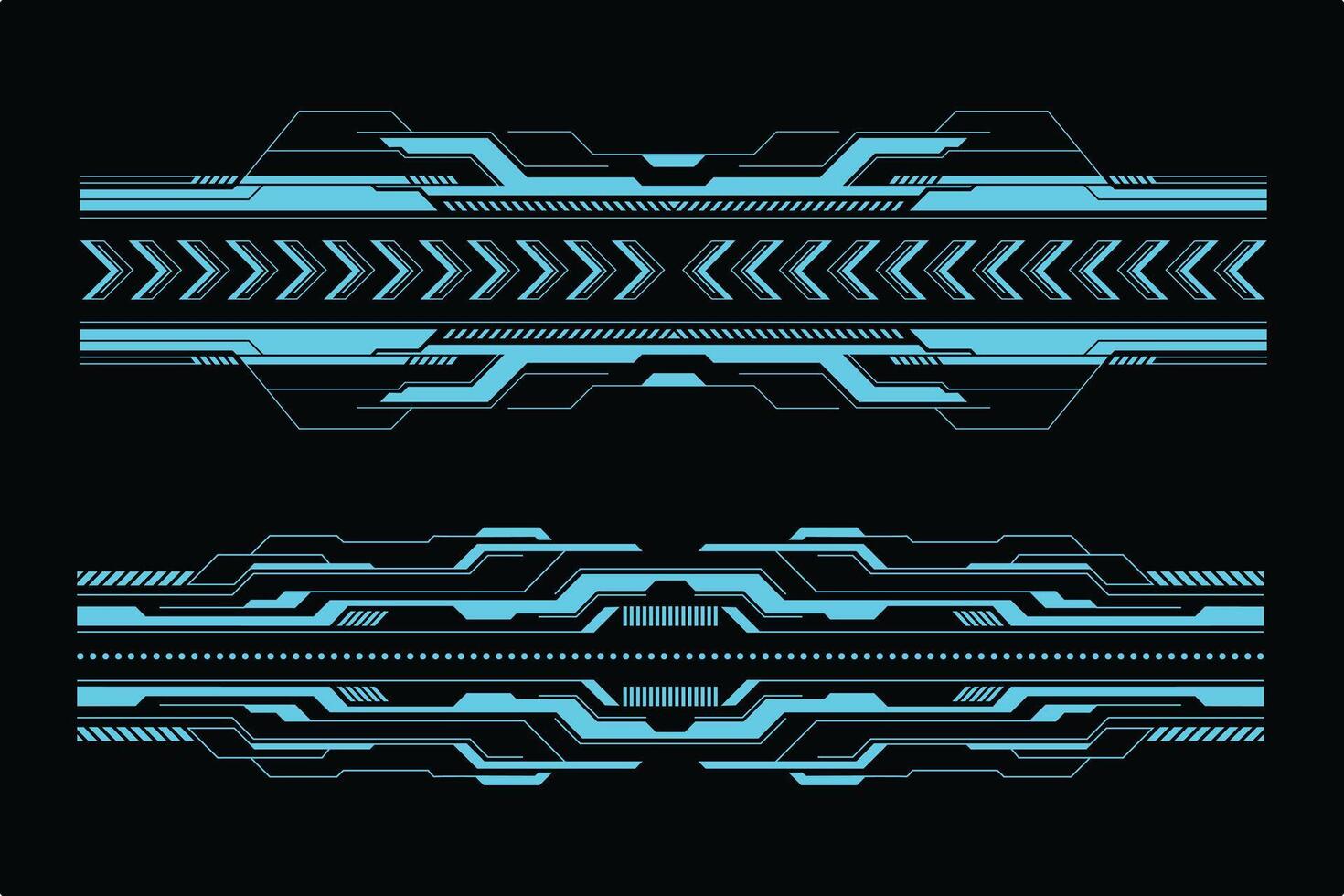 Futuristic HUD Borders with Geometric and Digital Interface Elements vector