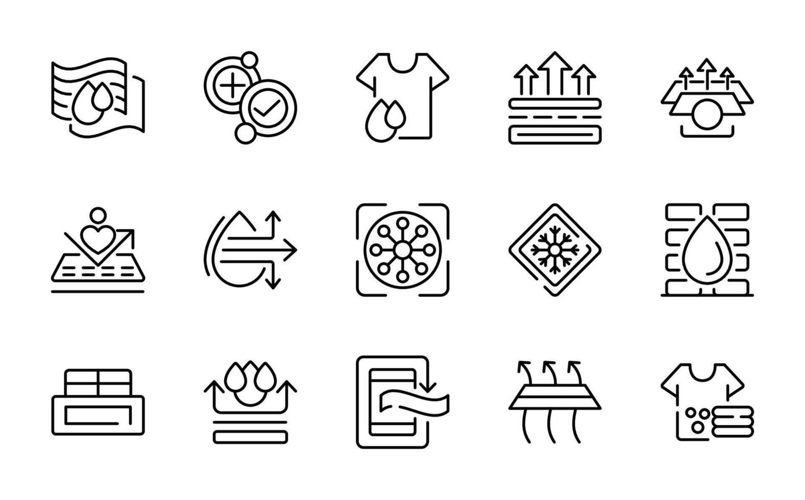 Fabric Feature Ui thin line icon pack. vector