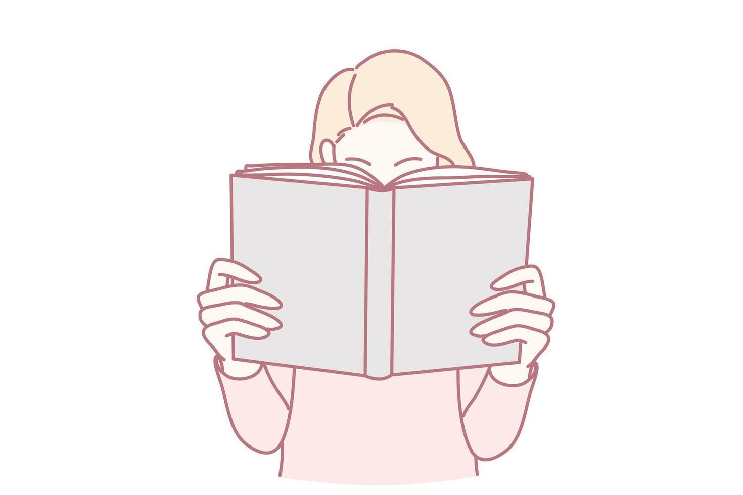 silent reading mystery, quiet individual searches discreetly, someone quietly observing with curiosity and focus, figure engrossed in private reading while subtly hiding face vector