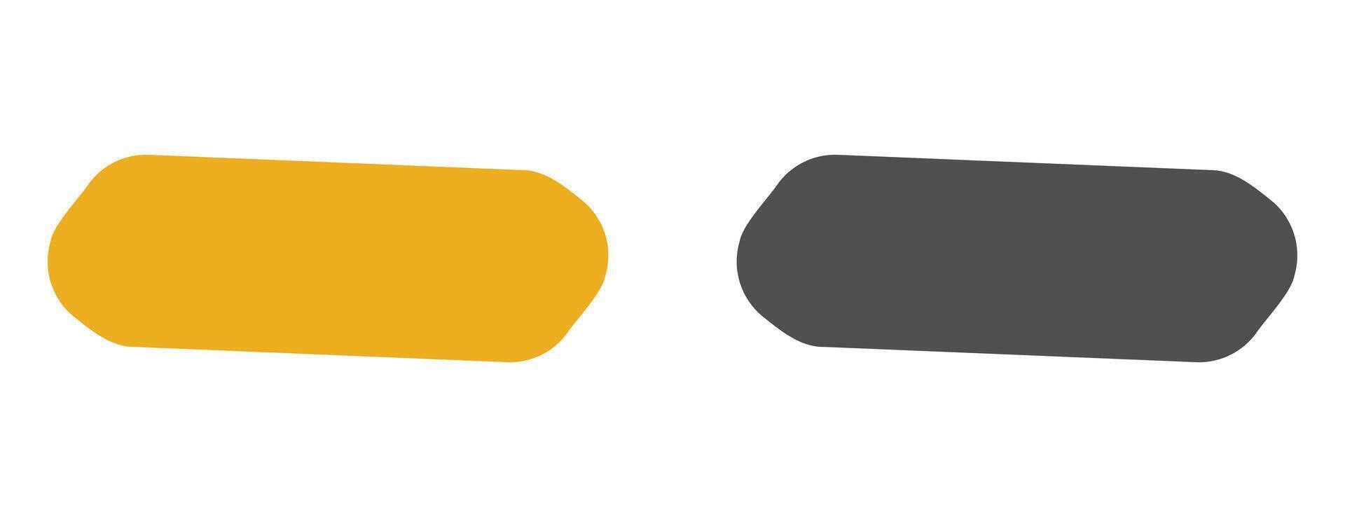 par de sencillo largo redondeado rectangular botón formas, blanco resumen diseño vector