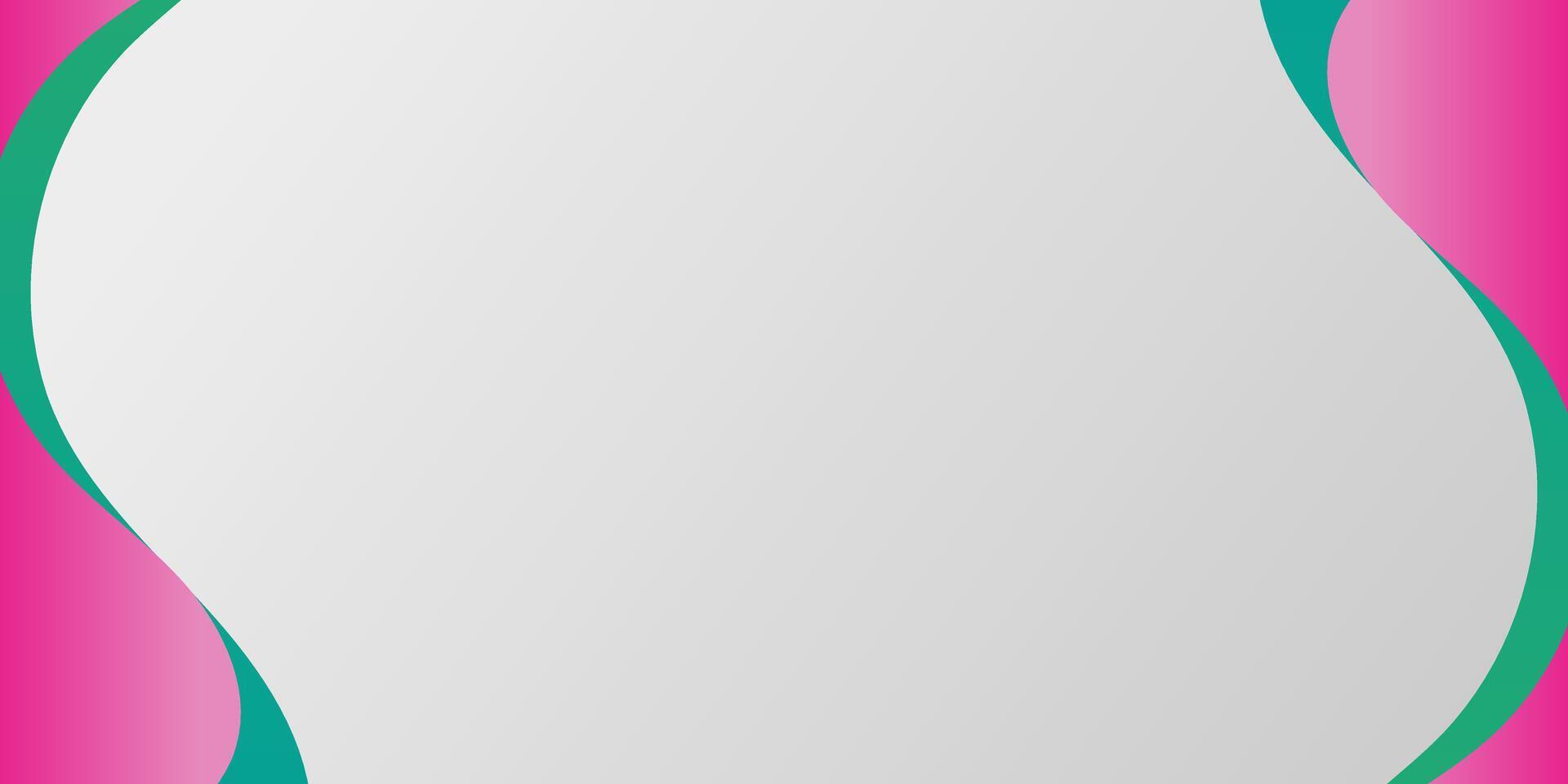 Premium Turquoise and Pink Curved Abstract Background with Smooth Gradient Shapes vector