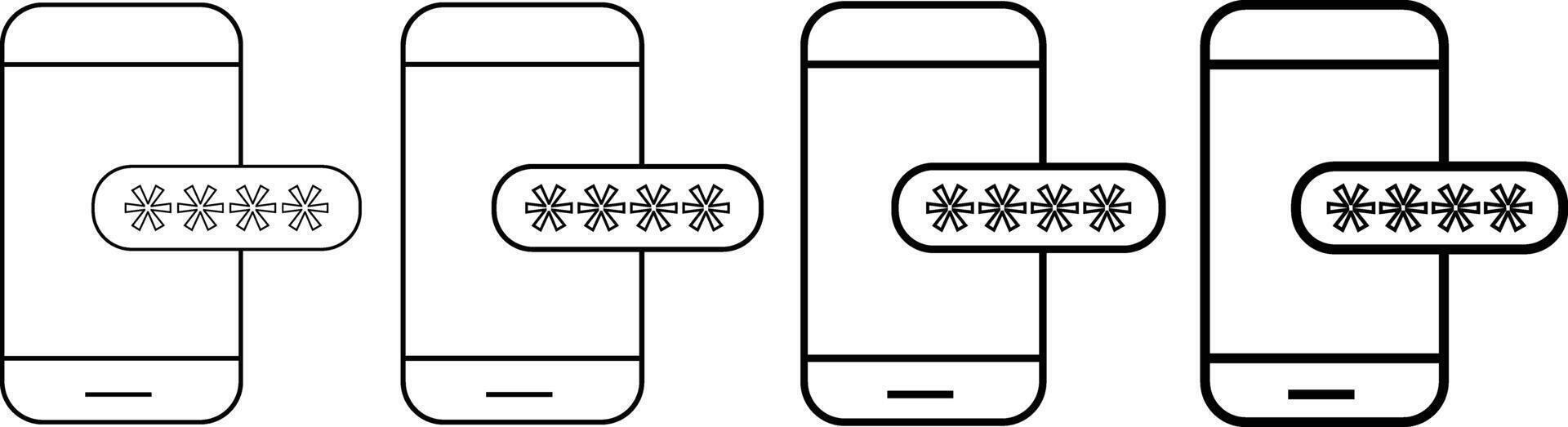 OTP icon set. Mobile password token symbols. OTP verification code sign. Password security symbols. Security login signs vector
