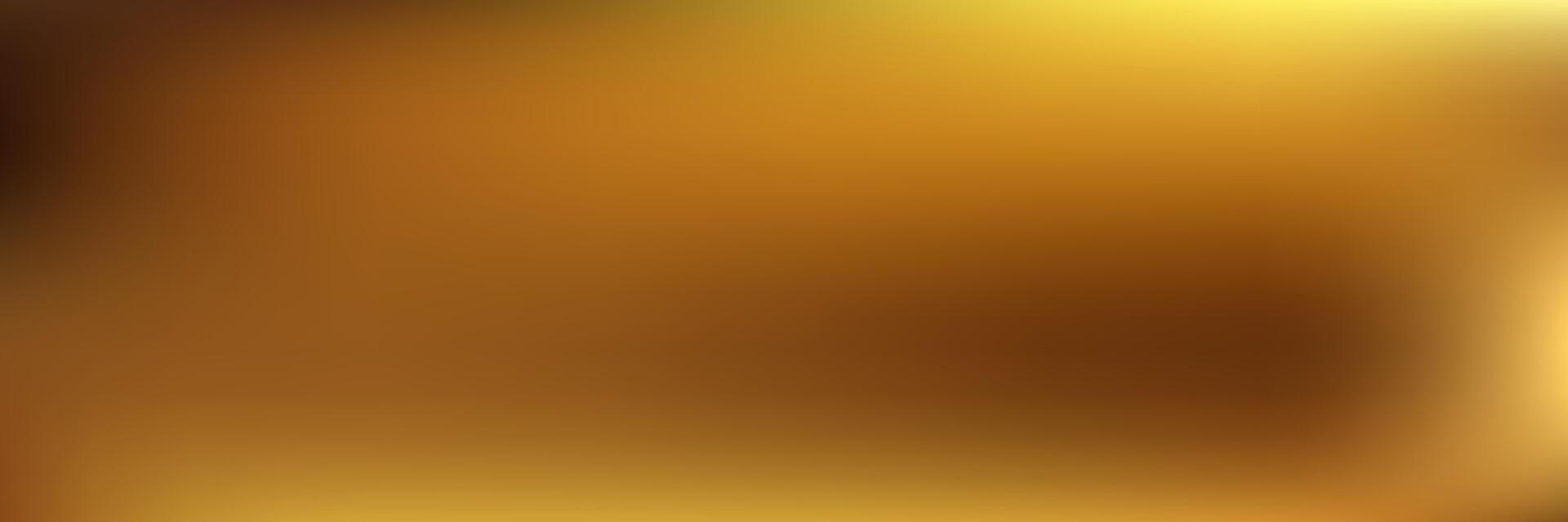 Golden blurred gradient background with smooth metallic surface. Shiny abstract texture for luxury design and decoration. vector