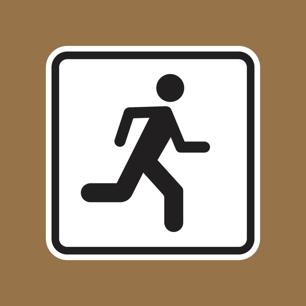 Running Person Icon Design for Fitness and Health Warning Sign Usage vector