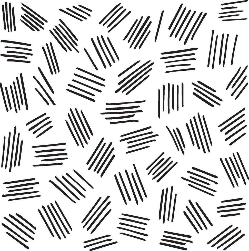 Abstract pattern of randomly scattered black dashes on white background vector