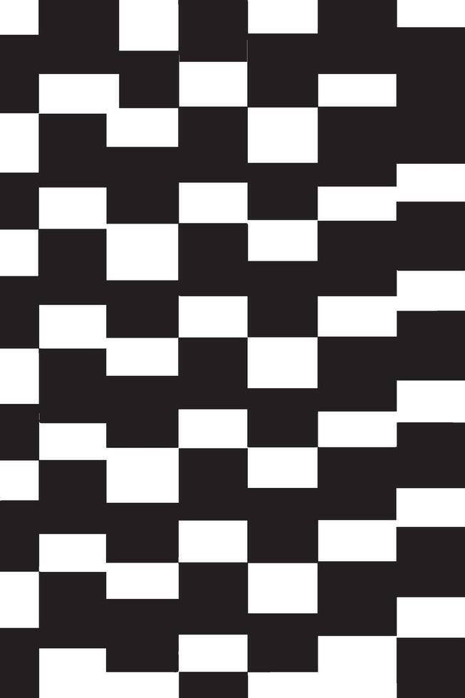 Abstract black and white geometric pattern with offset rectangles vector