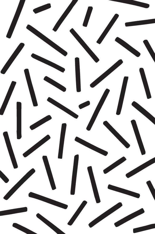 Abstract black lines scattered on white background pattern vector