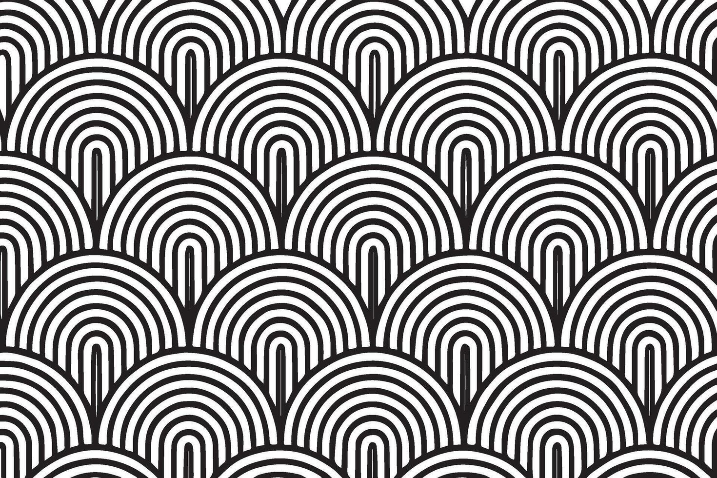 Art deco style geometric pattern with repeating arches vector