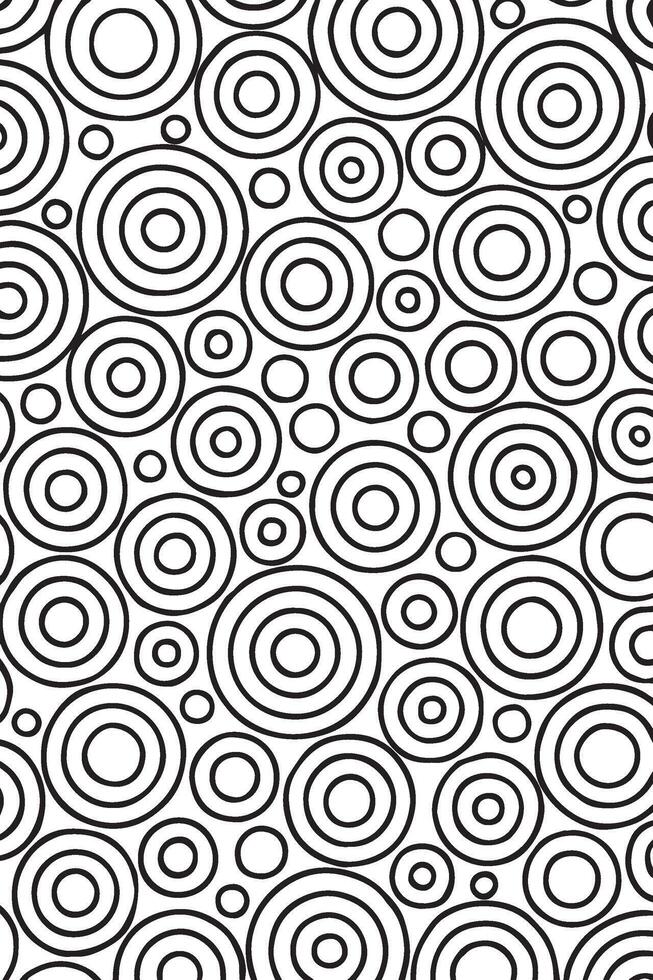 Concentric circles pattern black and white abstract background vector