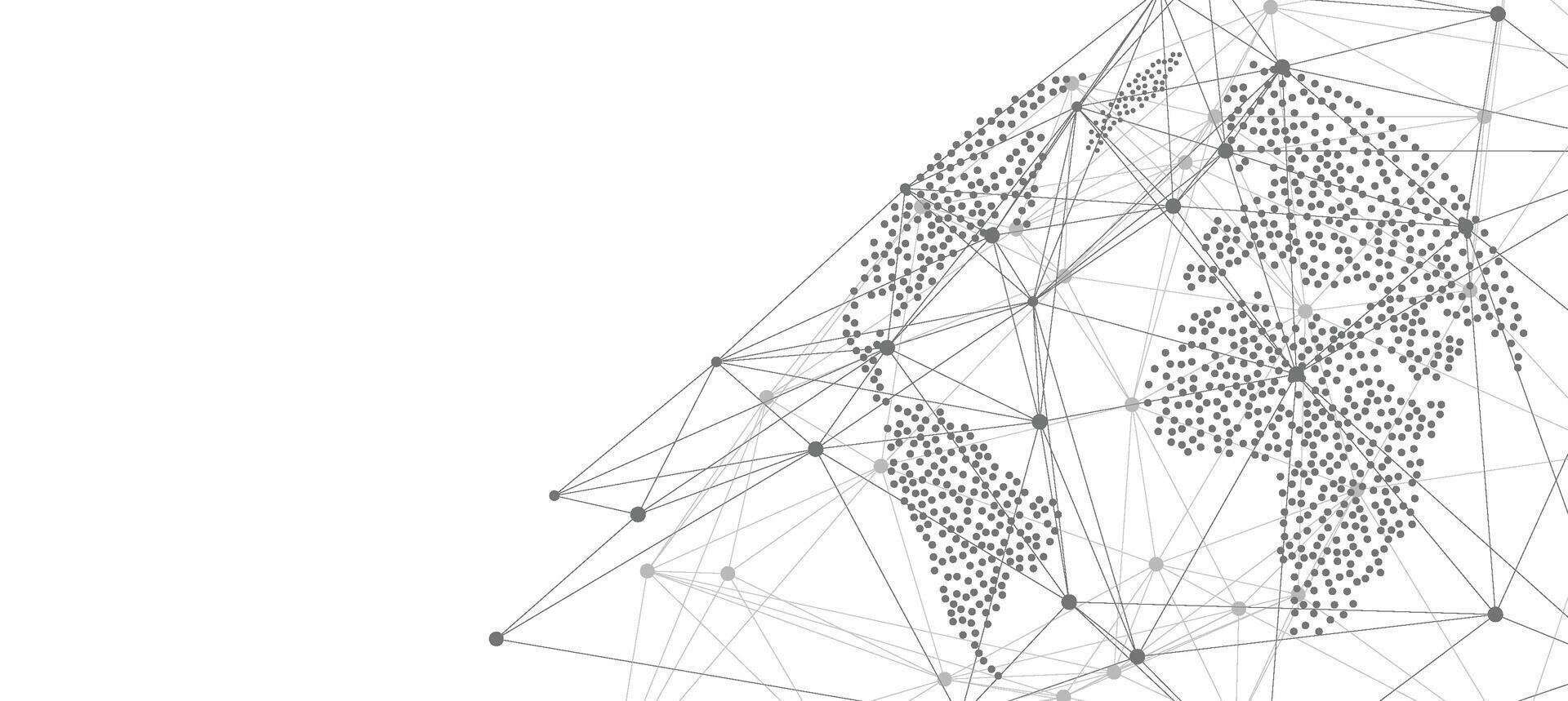 Abstract World Map Network Digital Communication Design vector